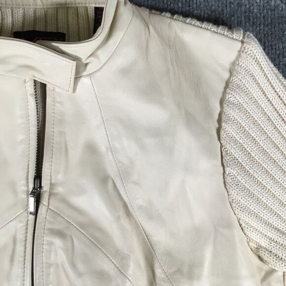 VS2 by Vakko leather and wool sweater jacket ladies size small - Picture 5 of 14